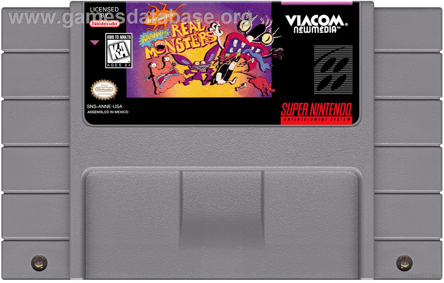 Aaahh!!! Real Monsters - Nintendo SNES - Artwork - Cartridge